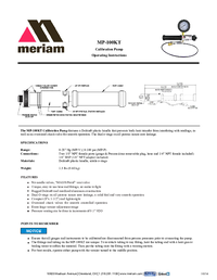 Thumbnail of document Manual - MP100 Pressure Calibration Pump Only